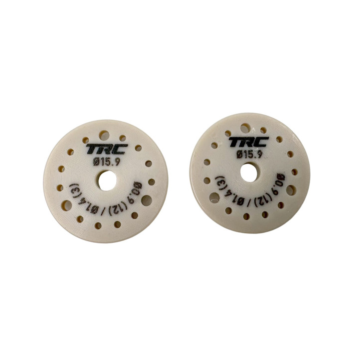TRC000018 Pistons d'amortisseurs TRC 12x0.9 + 3x1.4 chanfreinés (15.90mm|tige 2.6mm|épaisseur 2.7mm) (2) TRC Throttlefinger R