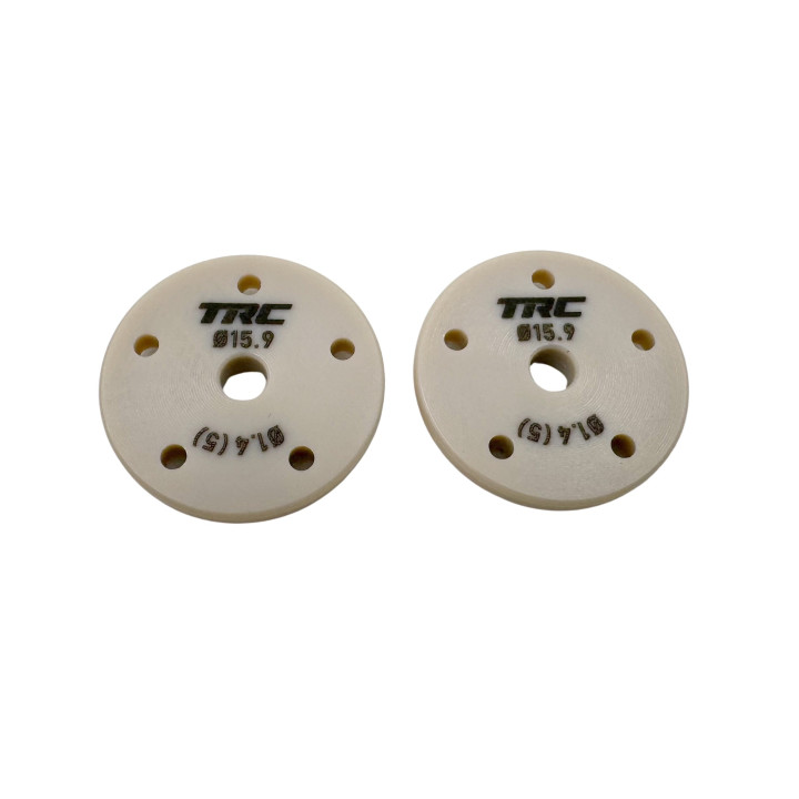 TRC000012 Pistons d'amortisseurs TRC 5x1.4 chanfreinés (15.90mm|tige 2.6mm|épaisseur 2.7mm) (2) TRC Throttlefinger Racing Con
