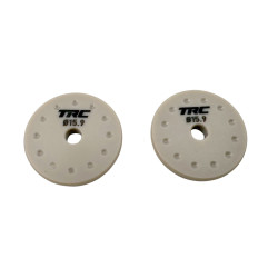 TRC000052 Pistons d'amortisseurs TRC sans trous (12x marqués) chanfreinés (15.90mm|tige 2.6mm|épaisseur 2.7mm) (2) TRC Thrott