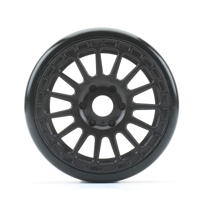 JK1101RB GT 1/8 Jetko Buster belted tires on black rims (2) Jetko RSRC