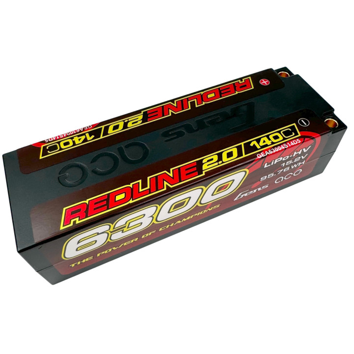 GEA63004S14D5 Gens ace Battery LiPo Redline 2.0 4S HV 15.2V|140C|6300 (5mm) Gens ace RSRC