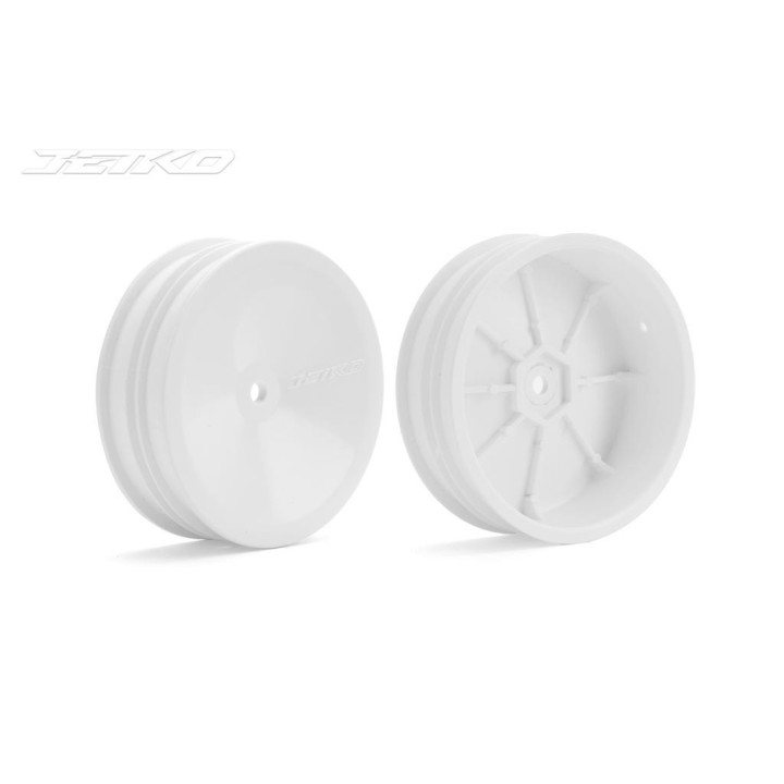 JK6121WH8 Lot de 8 jantes blanches avant 4x2 slim buggy 1/10 Jetko Jetko RSRC