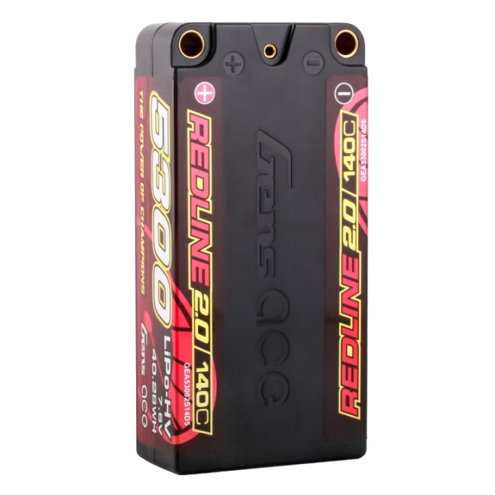 GEA53002S14D5 Lipo Battery Redline 2.0 2S 7.6V 140C 5300mAh Shorty Gens ace RSRC