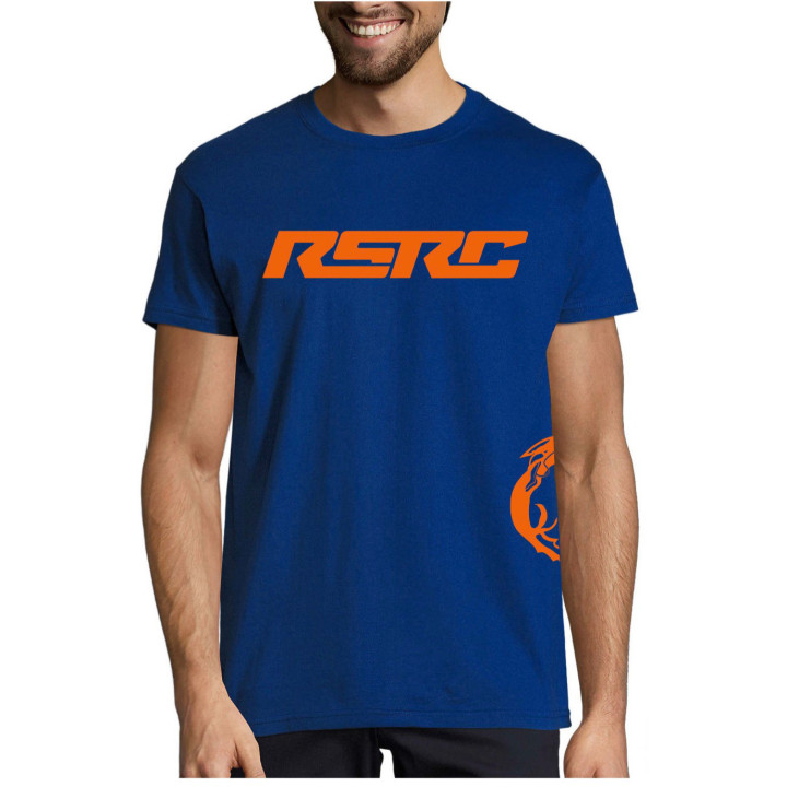 FINO-20 RSRC T-shirt "THE SHARK" Ultramarine blue with fluorescent orange logos RSRC RSRC