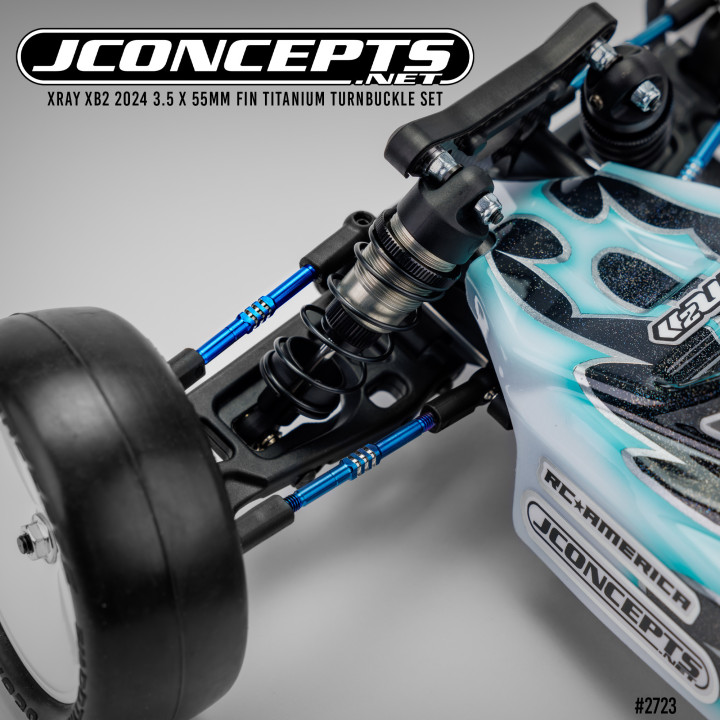2723 Jconcepts XRAY XB2 3.5mm Fin turnbuckle kit black or blue (6) Jconcepts RSRC