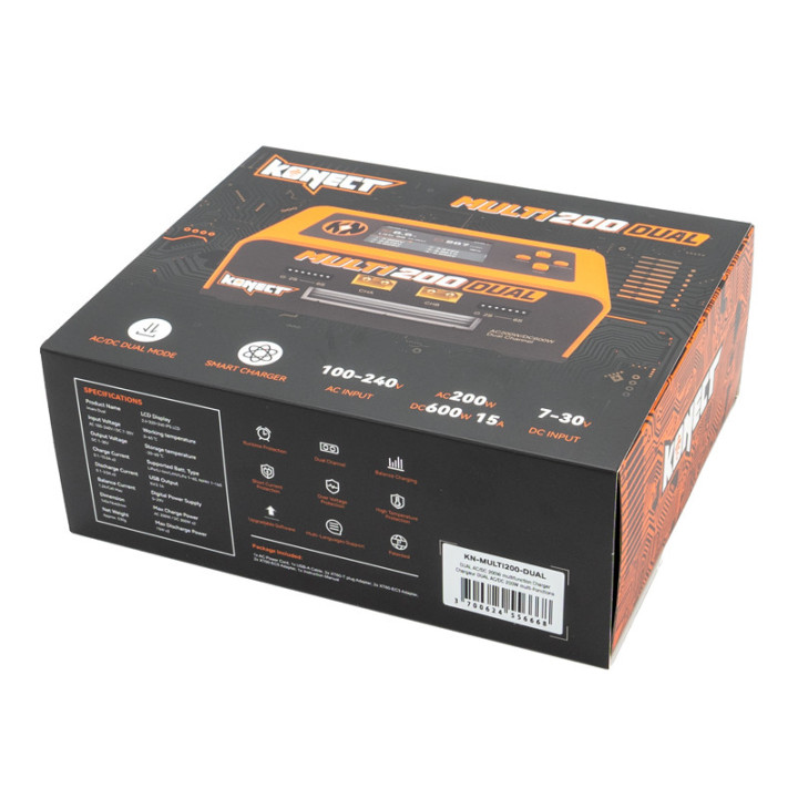 KN-MULTI200-DUAL Konect dual channel 2x100W AC/DC charger orange Konect RSRC