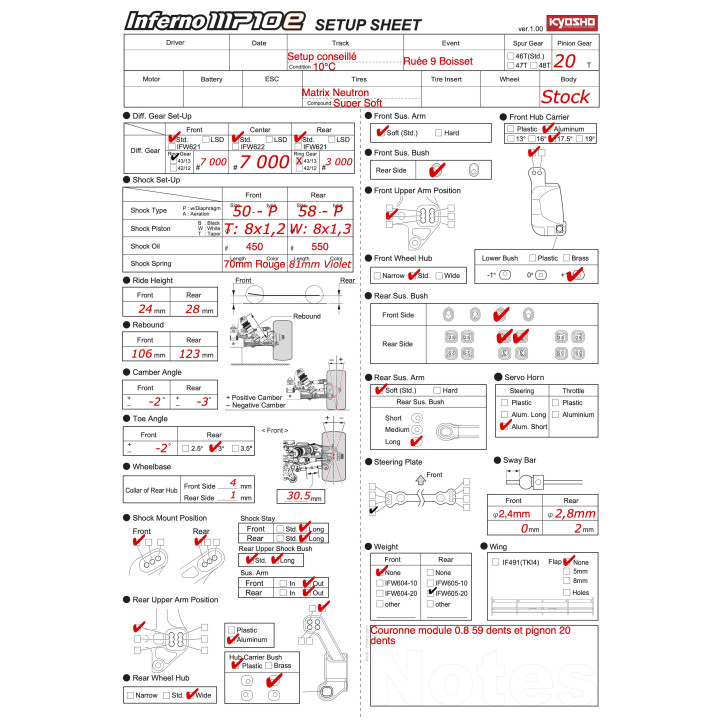 MP10e TKI2 RSRC Rush 9 starting Setup   Kyosho MP10e TKI2 - More than 2500 items in stock, Express worldwide delivery availab