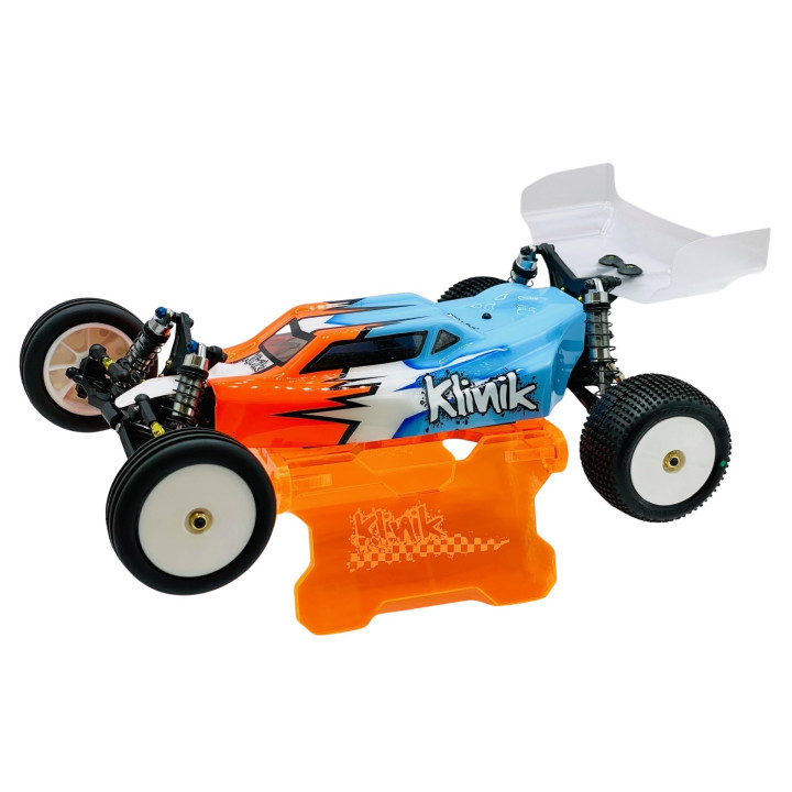 KLN-RC-FLD-RC-FLR-RNG Klinik RC Folding orange RC Car Stand 1/18 to 1/10 Scale Klinik RC RSRC