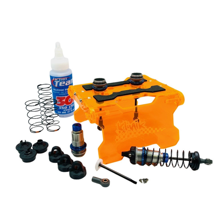 KLN-RC-FLD-RC-FLR-RNG Klinik RC Folding orange RC Car Stand 1/18 to 1/10 Scale Klinik RC RSRC