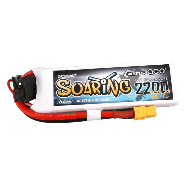 GE1-2200-2X6GT Batterie Gens ace Soaring LiPo 2S 7.4V 2200mAh 30C (XT60) Gens ace RSRC