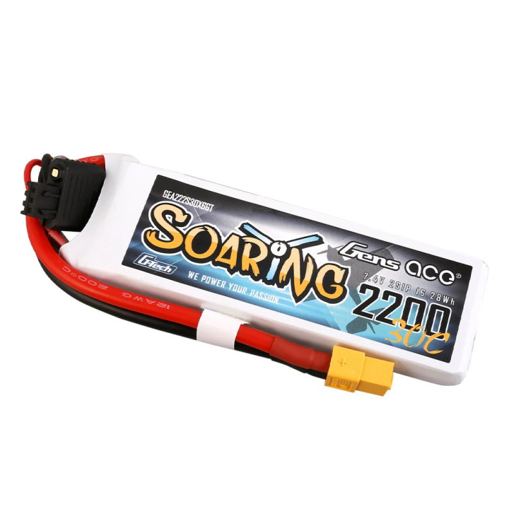 GE1-2200-2X6GT Batterie Gens ace Soaring LiPo 2S 7.4V 2200mAh 30C (XT60) Gens ace RSRC