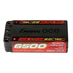 GEA65002S14S5 Batterie Shorty LiPo 2S Redline 2.0 HV 7.6V|140C|6500mAh Gens ace RSRC