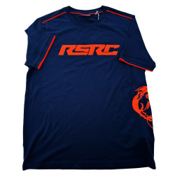 RSRC-24 RSRC premium T-shirt "THE SHARK" navy blue with fluorescent orange logos RSRC RSRC