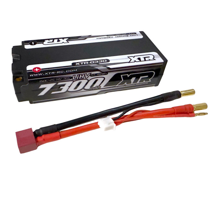 XTR-0330 Batterie XTR lipo 7300mAh HV 2S 7,6V shorty mid size 150C XTR RSRC