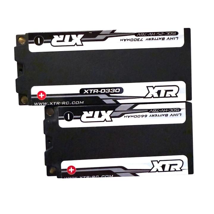 XTR-0330 Batterie XTR lipo 7300mAh HV 2S 7,6V shorty mid size 150C XTR RSRC