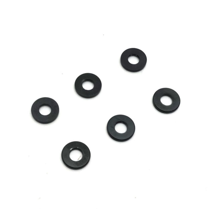 97059-01BK Rondelles anodisées Kyosho 3x7x1mm (6) - Noires Kyosho RSRC