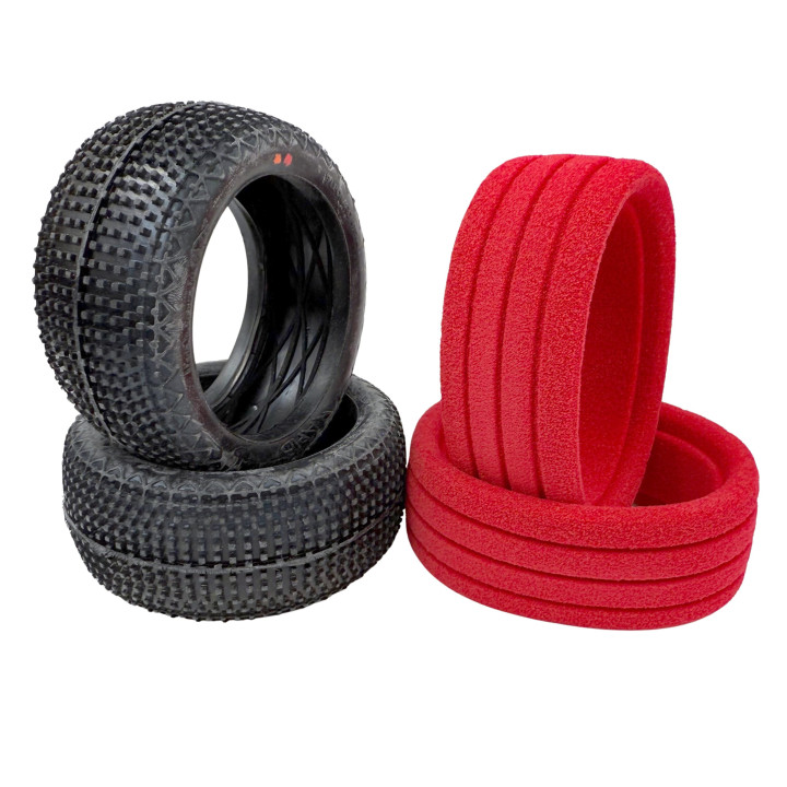 T10 6mik Rapid Tires + WORLD inserts 1/8 Buggy (2) 6MIK-Racing RSRC