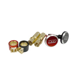 XTR-0331 Prises PK 5mm or avec bouchons à visser (Rouge et noir) XTR RSRC
