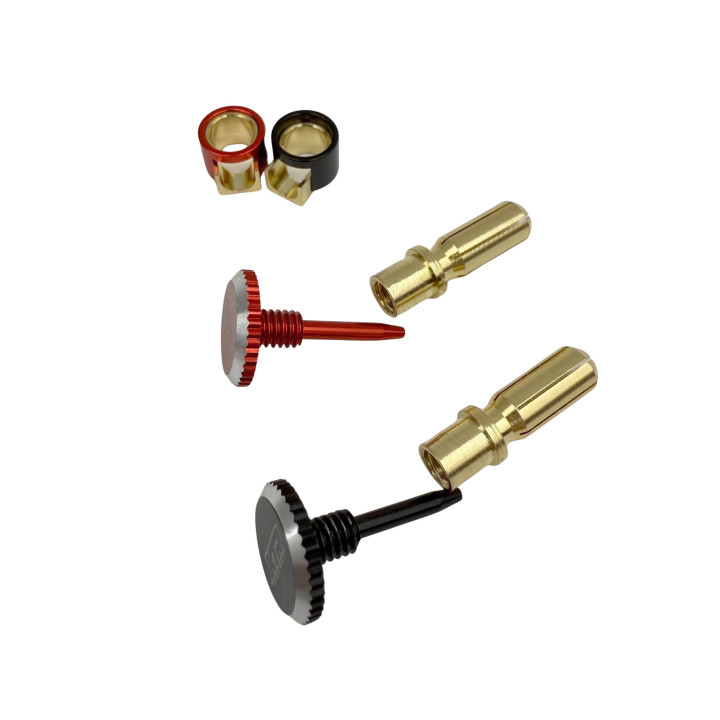 XTR-0331 PK 5mm Racing Plugs with screw-on Caps (Red and black) XTR RSRC