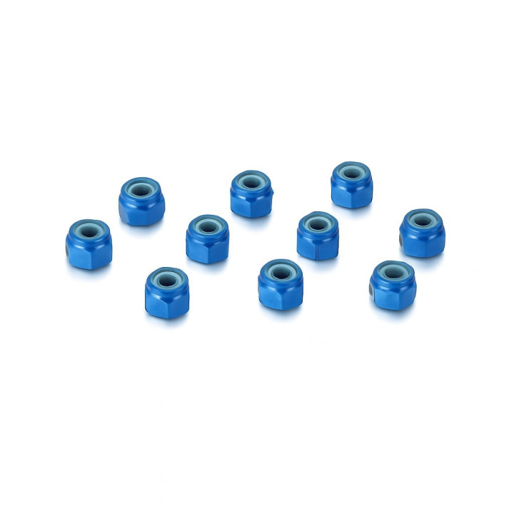XTR-0340B Ecrous M3 bleu aluminium (10) XTR RSRC