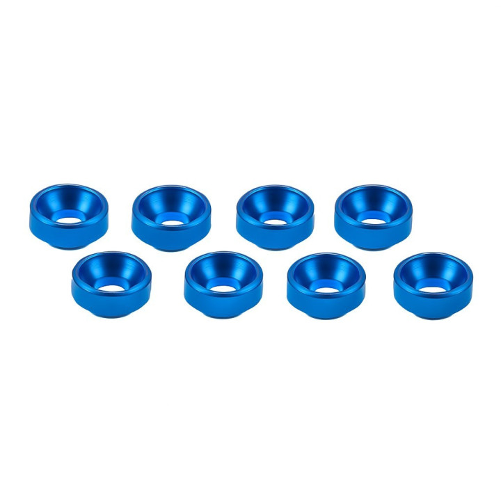XTR-0339B Rondelles de fixation de servo bleu aluminium (8) XTR RSRC