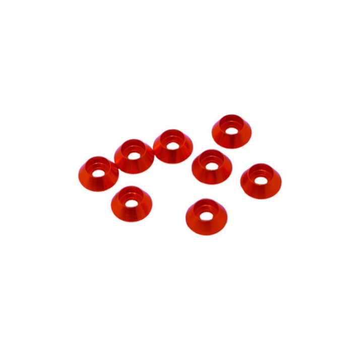 XTR-0338R M3 red cap head washers aluminum (8) XTR RSRC