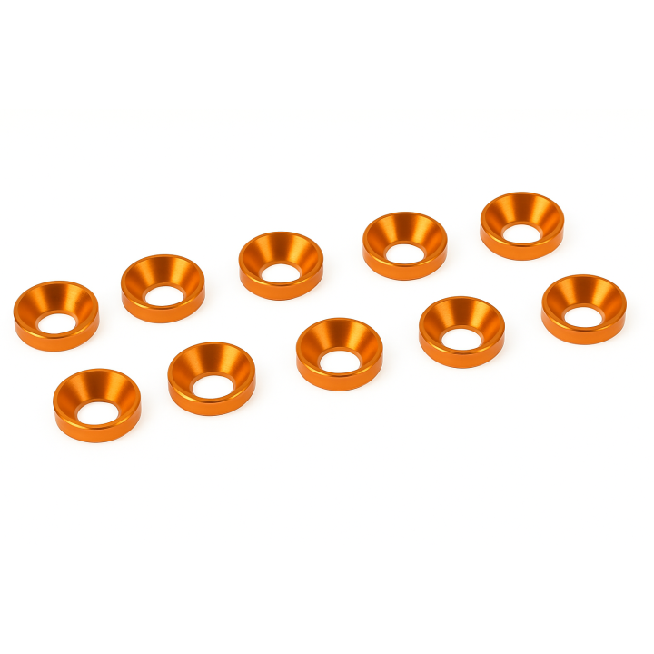 XTR-0337O Orange M3 countersunk washers aluminium (10) XTR RSRC