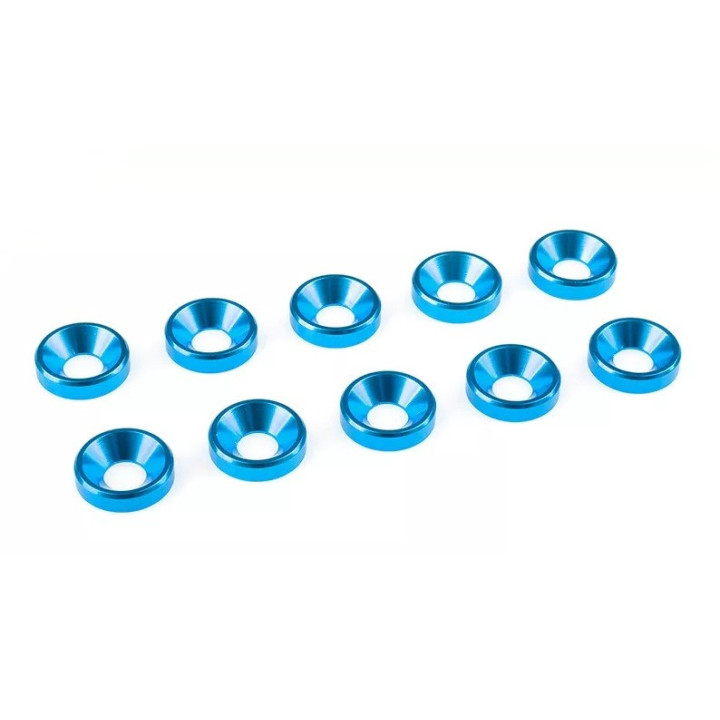 XTR-0337B Blue M3 countersunk washers aluminium (10) XTR RSRC