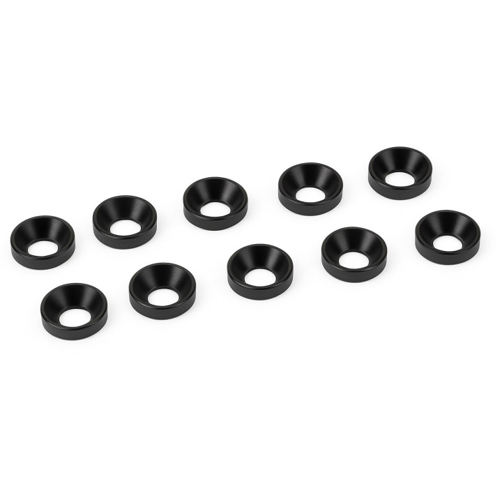 XTR-0337BK Rondelles M3 cuvette noir aluminium (10) XTR RSRC