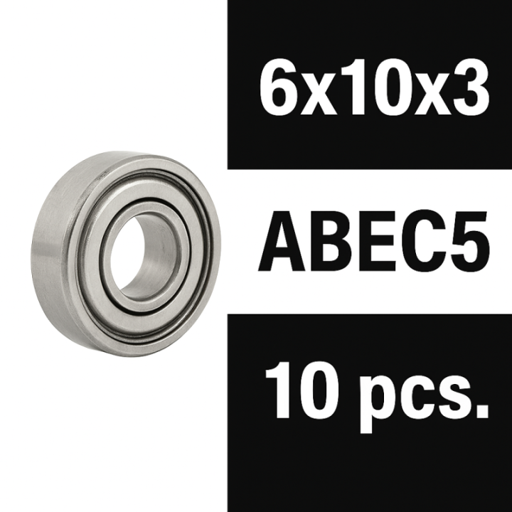 XTR-0346 Roulements 6x10x3ZZ XTR "Zero Friction" (10) ABEC5 XTR RSRC