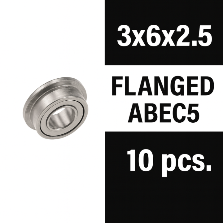 XTR-0354 3x6x2.5ZZ Flanged XTR ball bearings "Zero Friction" (10) ABEC5 XTR RSRC