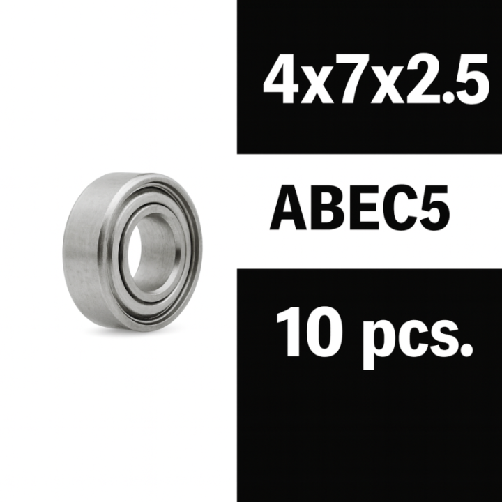 XTR-0357 Roulements 4x7x2.5ZZ XTR "Zero Friction" (10) ABEC5 XTR RSRC