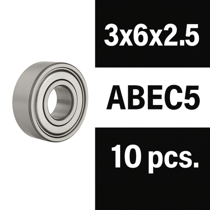 XTR-0360 Roulements 3x6x2.5ZZ épaulés XTR "Zero Friction" (10) ABEC5 XTR RSRC