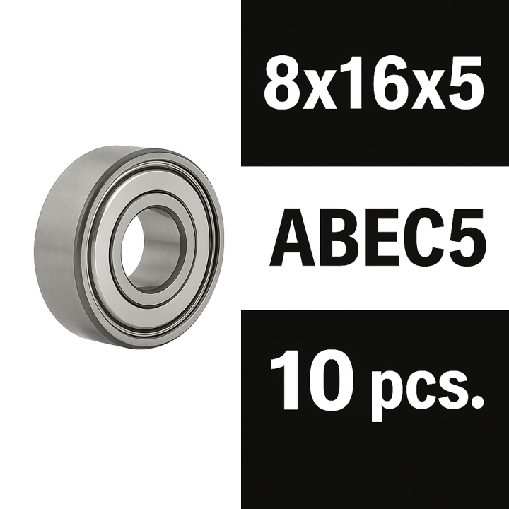 XTR-0343 8x16x5ZZ XTR ball bearings "Zero Friction" (10Pcs) ABEC5 XTR RSRC