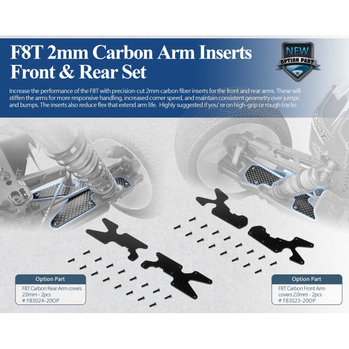 F83023-20OP Sparko F8T Carbon Front Arm covers 2.0mm 2pcs Sparko RSRC
