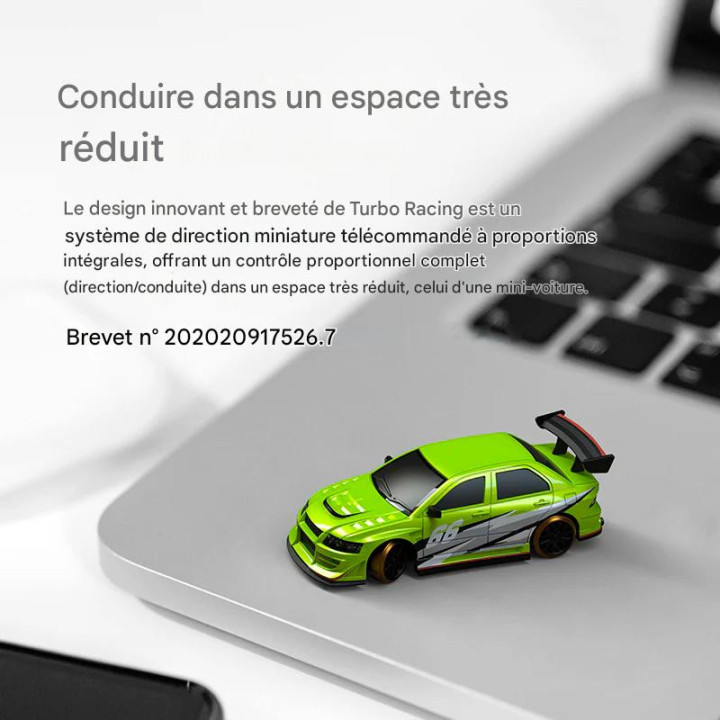 TB-C66 Micro voiture 1/76 C66 Drift verte Turbo Racing RSRC