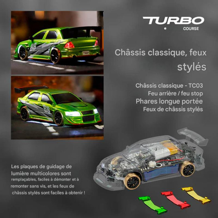 TB-C66 Micro voiture 1/76 C66 Drift verte Turbo Racing RSRC