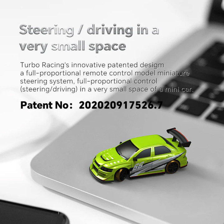 TB-C66 Micro voiture 1/76 C66 Drift verte Turbo Racing RSRC