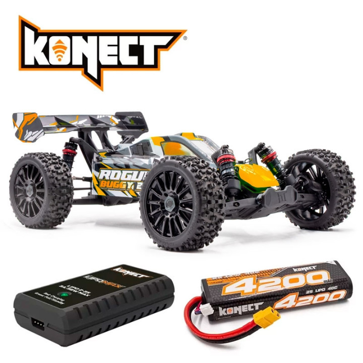 1.ROGB.V2-02-PACK Hobbytech Rogue buggy 2.0 orange 1/8 avec batterie et chargeur Hobbytech RSRC