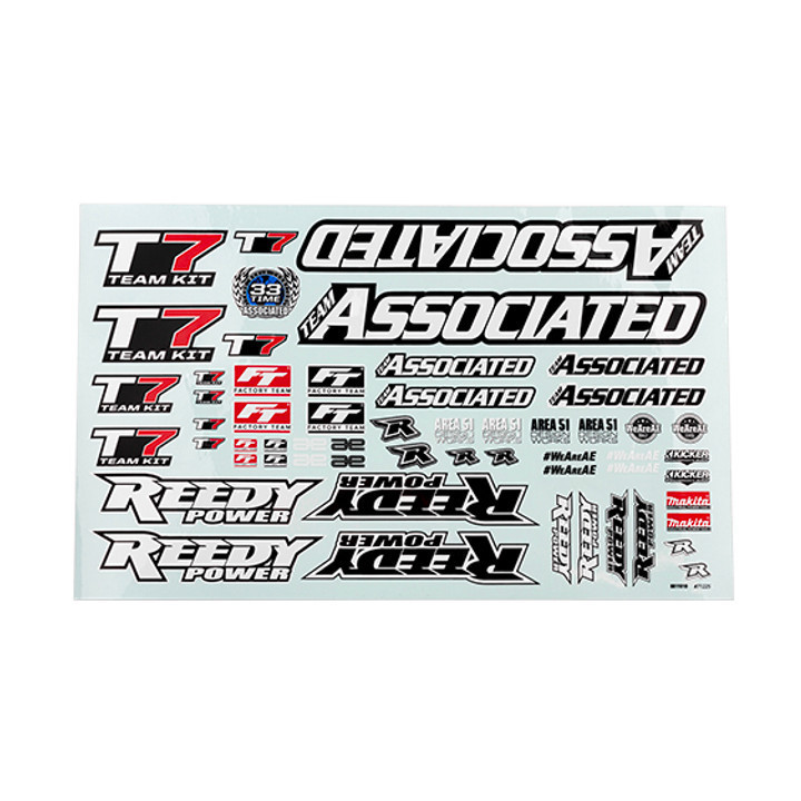 AS71225 Planche d'autocollants RC10T7 Team Associated Team Associated RSRC