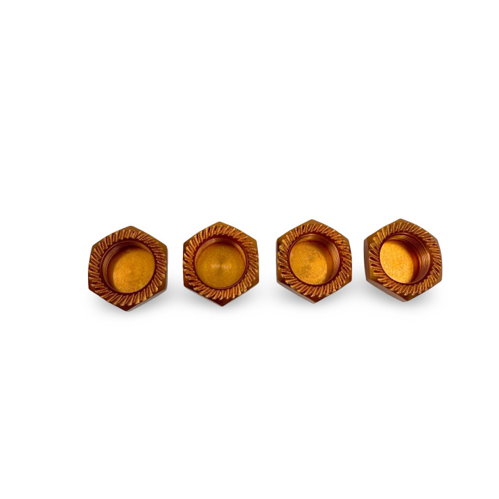 XTR-0416O 1/8 serrated closed wheel nuts orange aluminium (4) XTR RSRC