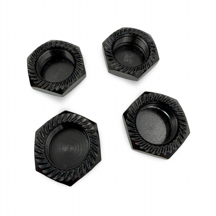 XTR-0416BK Ecrous de roues 1/8 fermés noir aluminium (4) XTR RSRC