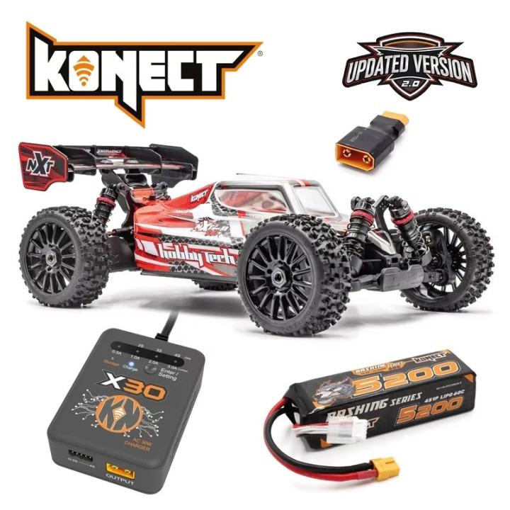 1.NXT.RR-2.0-RD-PK Hobbytech Spirit rouge NXT EVO RR 2.0 Brushless pack complet Hobbytech RSRC
