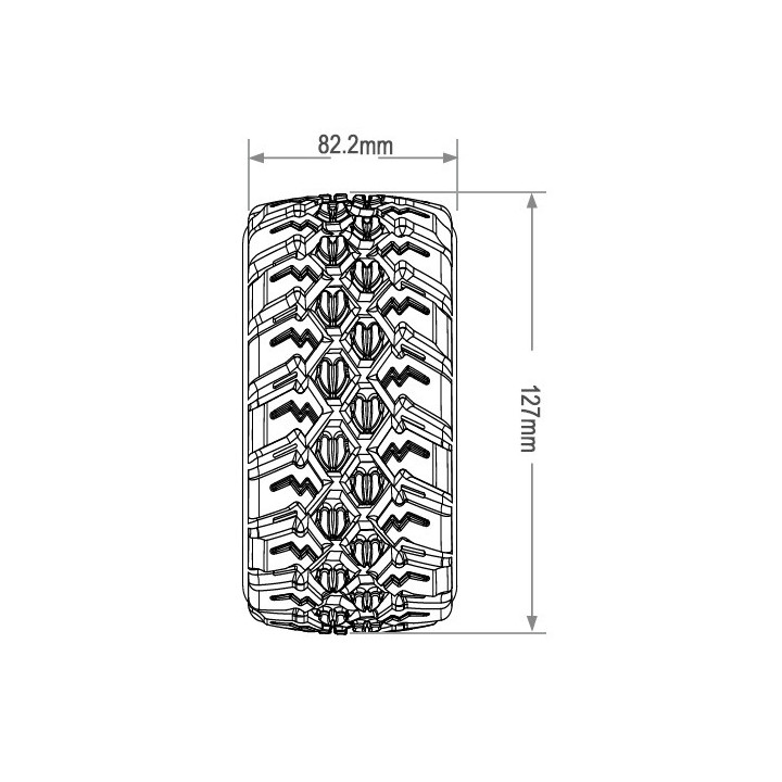 JK1602CB Extreme Tyre for Maxx Low Profile King Cobra Belted on 3.8" Black Rim Jetko RSRC