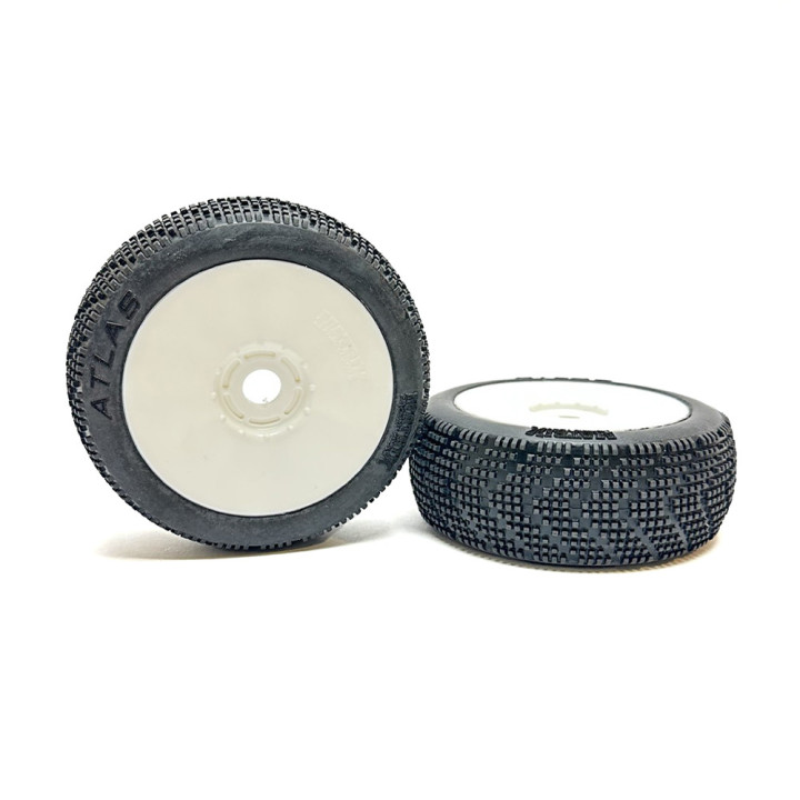  Pneus Atlas Matrix montés-collés (2) buggy 1/8 Matrix Racing tires RSRC