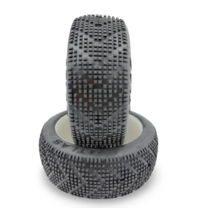  Pneus Atlas Matrix montés-collés (2) buggy 1/8 Matrix Racing tires RSRC