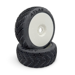  Pneus Atlas Matrix montés-collés (2) buggy 1/8 Matrix Racing tires RSRC