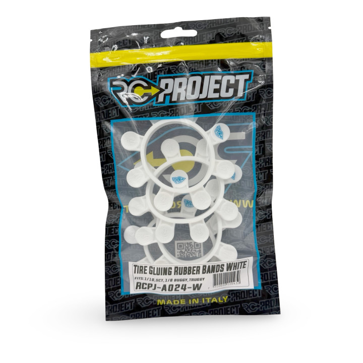 RCPJ-A024-W RC-Project Tire Gluing Rubber Bands White (4) RC-PROJECT RSRC