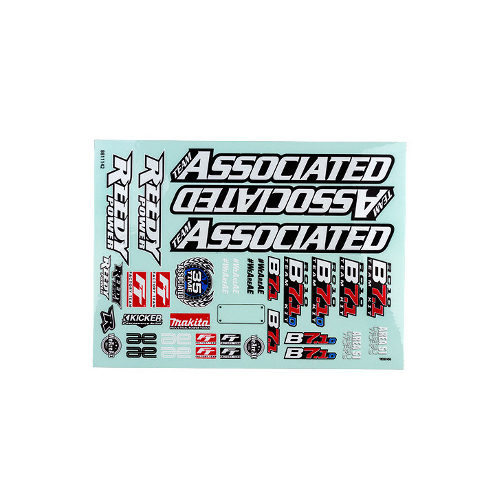 AS92584 Planche d'autocollants Team Associated RC10B7.1 Team Associated RSRC
