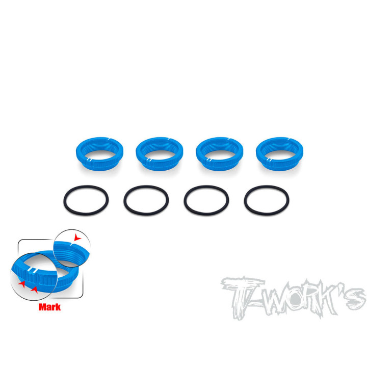 TO-356-B Molettes d'amortisseurs universelles bleu Tworkz (4) Tworks RSRC